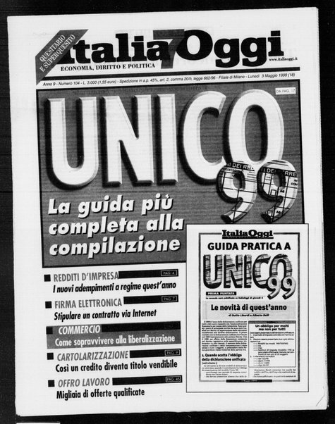 Italia oggi : quotidiano di economia finanza e politica